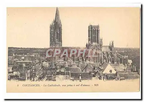 Coutances Cartes postales La cathedrale vue prise a vol d&#39oiseau