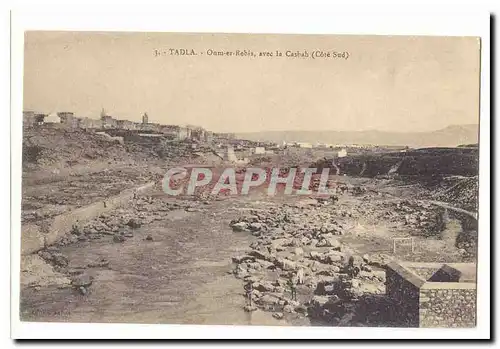 Maroc Tadla Cartes postales Oum er Rebia avec la Casbah (cotre Sud)