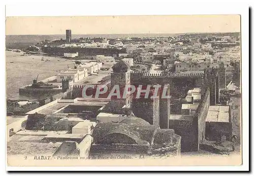 Maroc Rabat Cartes postales Panorama vu de la Porte des Oudaia
