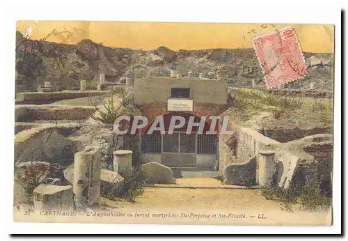 Tunisie Carthage Ansichtskarte AK L&#39amphitheatre ou furent martyrises Ste Perpetue et Ste FElicite