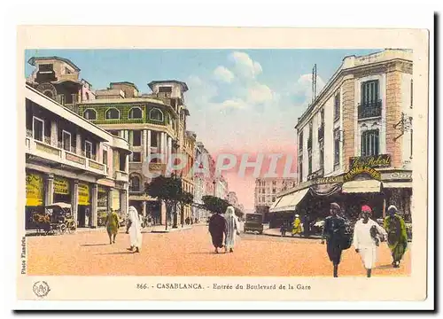 Maroc Casablanca Ansichtskarte AK Entree du boulevard de la gare