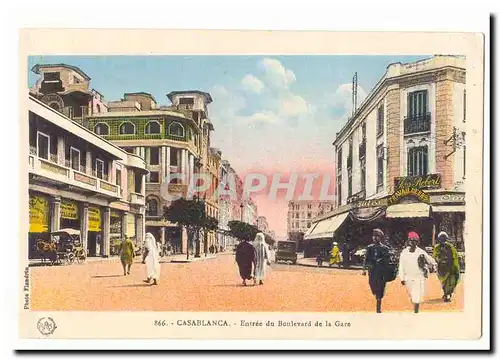 Maroc Casablanca Cartes postales Entree du boulevard de la gare