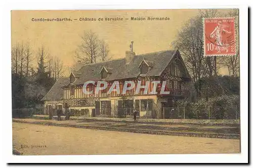 Conde sur Sarthe Ansichtskarte AK Chateau de Vervaine Maison Normande (toilee)