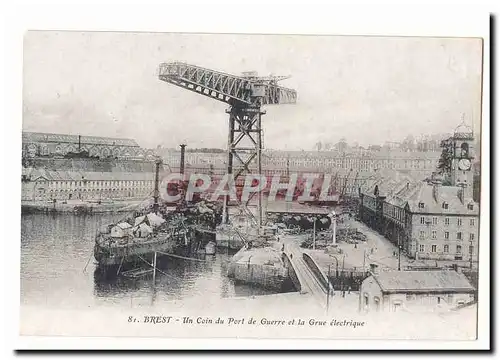Brest Ansichtskarte AK Un coin du port de guerre et la grue electrique