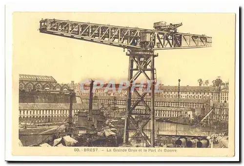 Brest Cartes postales La grande grue e tle port de guerre