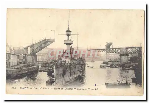 Brest Cartes postales Pont militaire Sortie du croiseur Montcalm