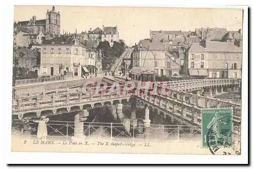 Le Mans Ansichtskarte AK Le pont en X (tramway)