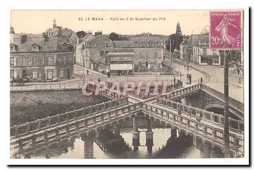 Le Mans Cartes postales Pont en X et quartier du Pre