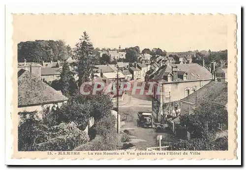 Mamers Cartes postales Le rue Rosette et vue generale vers l&#39hotel de ville