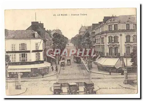 Le Mans Ansichtskarte AK Avenue Thiers (animee tramway)