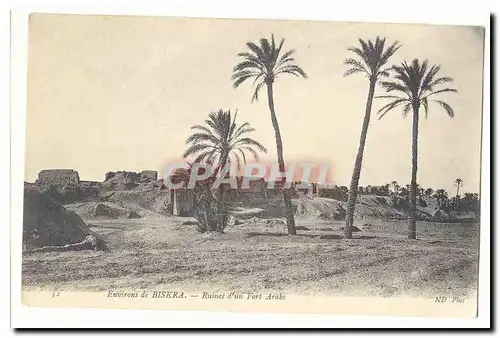 Algerie Environs de Biskra Ansichtskarte AK Ruines d&#39un Fort arabe