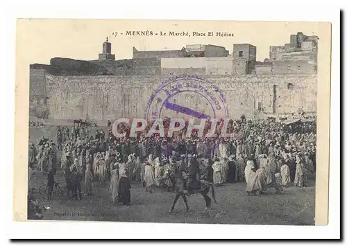 Maroc Meknes Cartes postales Le marche place El Hedine (animee)