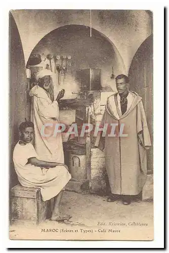 Maroc Cartes postales Cafe Maure (scenes et types)
