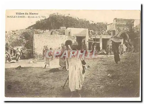 MAroc Cartes postales Moulay Idriss Entree de la ville (tres animee)