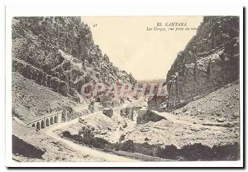 Algerie El Kantara Cartes postales Les gorges vue prise au nord