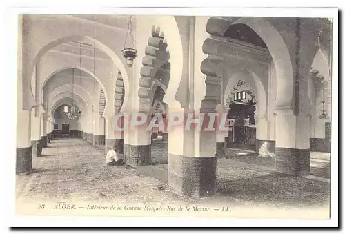 Algerie Alger Cartes postales Interieur de la Grande mosquee rue de la MArine