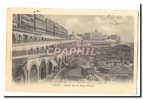 Algerie Alger Cartes postales Quai de la Republique (tres animee)