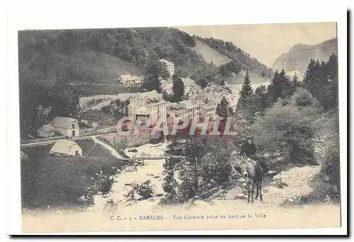 Bareges Cartes postales Vue generale prise du haut de la ville (ane donkey)