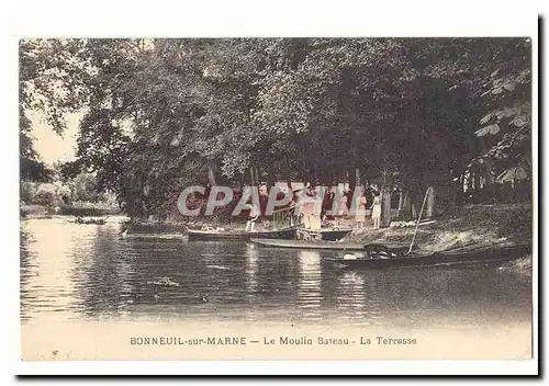 Bonneuil sur Marne Ansichtskarte AK Le moulin bateau La terrasse