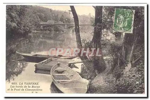 La VArenne Cartes postales Les bords de la MArne et le pont de Chennevieres