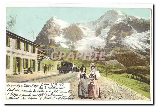Cartes postales Wengemalp m Eiger u Munch (train)