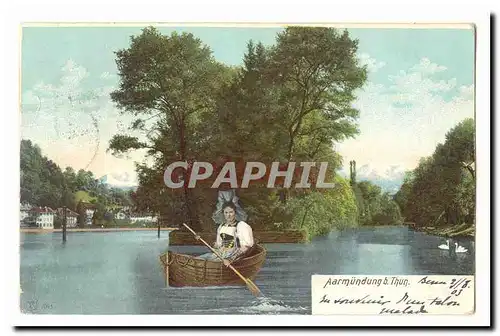 Cartes postales Aarmundung b Thun