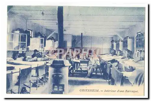 Griesheim Cartes postales Interieur d\&#39une barraque (soldats militaria)