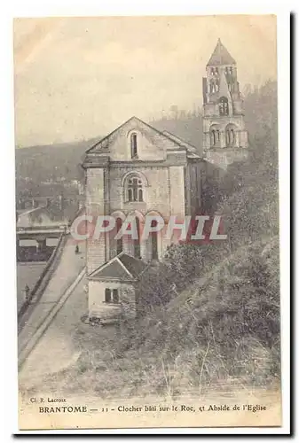 Brantome Ansichtskarte AK Clocher bati sur le roc et abside de l&#39eglise