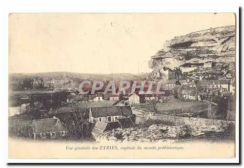 Cartes postales Vue generale des Eyzies capitale du monde prehistorique
