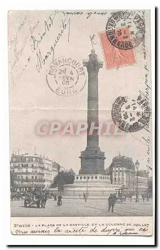 Paris (10eme) Cartes postales La place de la Bastille et la colonne de juillet