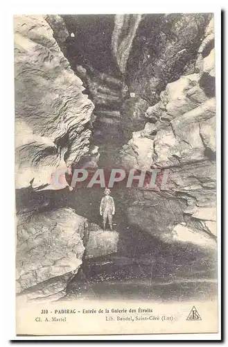 Dordogne Cartes postales Padirac Entree de la galerie des Etroits (grotte mineur)