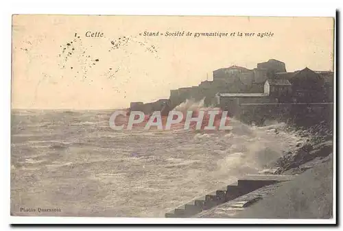 Cette Cartes postales Stand Societe de gymnastique et la mer agitee