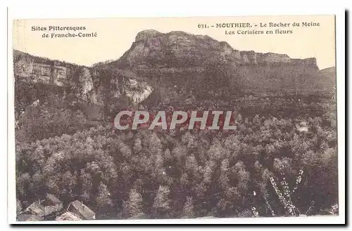 Cartes postales Mouthier Le rocher du Moine Les cerisiers en fleurs