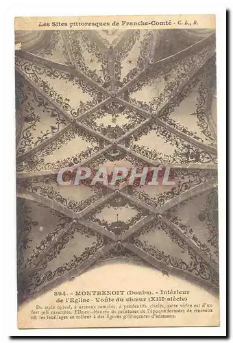 Montbenoit Cartes postales Interieur de l&#39eglise Voute du choeur (XIIIe siecle)