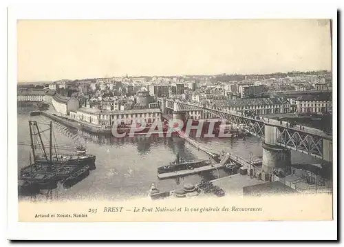 Brest Cartes postales Le pont national et la vue generale des Recouvrances