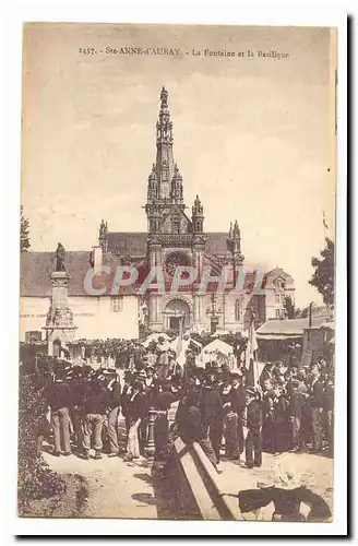 Ste Anne d&#39auray Cartes postales La fontaine et la basilique (animee)