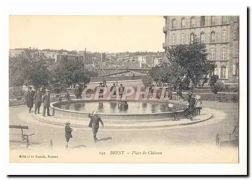 Brest Ansichtskarte AK Place du chateau (enfants)