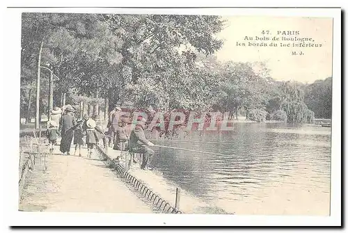 Paris Cartes postales Bois de Boulogne Les bords du lac inferieur (reproduction)