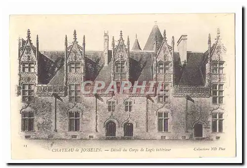 josselin Cartes postales Le chateau Detail du corps de logis interieur
