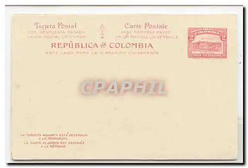 Colombia postal card #21 Msg & reply MINT (entier postal stationary Colombie)
