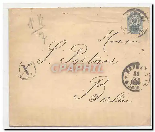 Russia U34B stationary to Berlin used in 1890 (entier postal Russie Stationary)