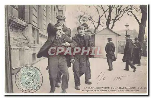 Paris Cartes postales La manifestation du 1er mai Paris Les agents de surete arretent deux manifestants