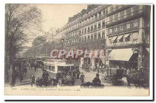 Paris Ansichtskarte AK Le boulevard Montmatre (autobus tramways) (tres animee)