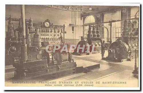 Manufacture Francaise d�ames et cycles de Saint Etienne Ansichtskarte AK Station centrale electrique (1500 chevau