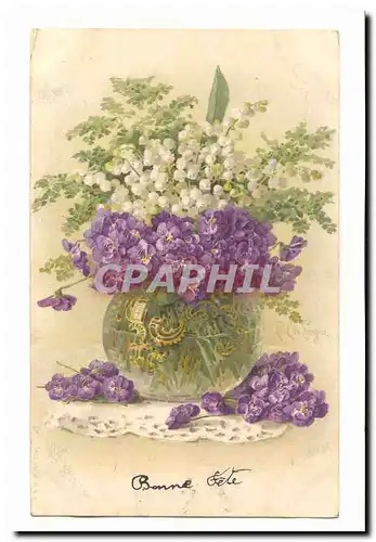 Cartes postales fantaisie Bonne fete (fleurs muguet)