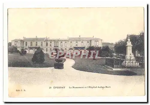 Epernay Cartes postales le monument et l'hopital Auban Moet