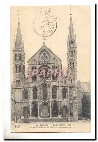 Reims Ansichtskarte AK Eglise Saint remi La plus ancienne de Reims commencee en 1041