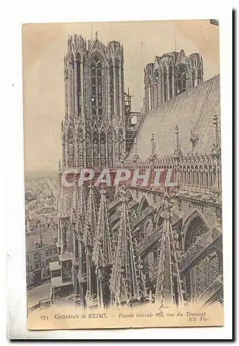 Reims Cartes postales Facade laterale sud vue du transept