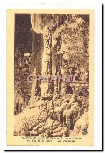 Puits de Padirac Cartes postales Partie superieure du lac de la pluie Les obelisques