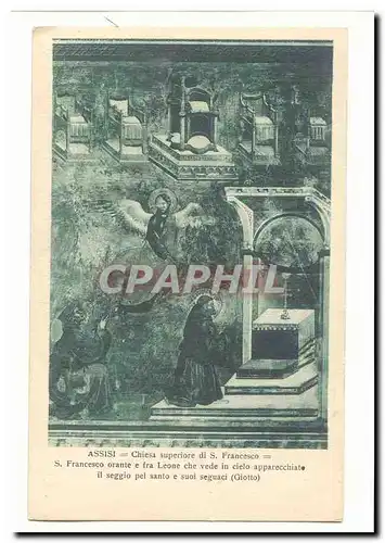 Italie italia Assisi Ansichtskarte AK Chiea superiore di S Francesco S Franseco orante e fra Leone che vede in ci